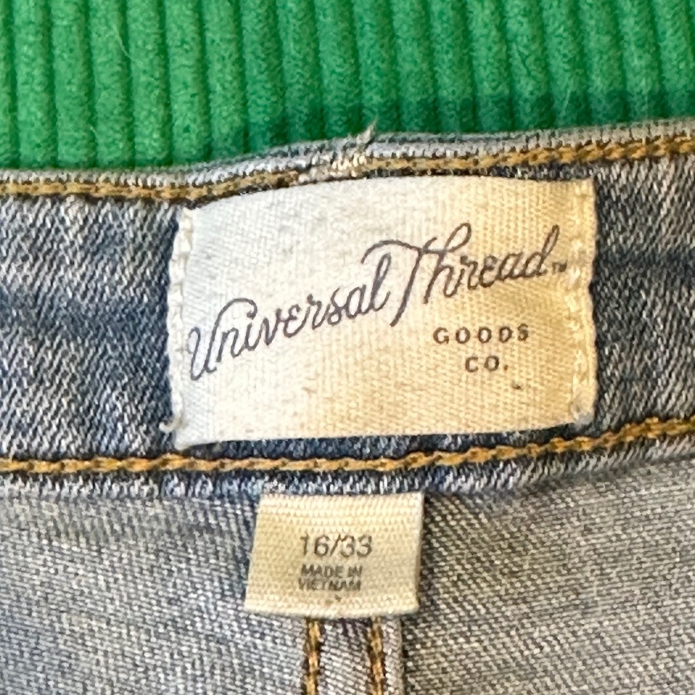 Universal Thread Light Blue Distressed High Rise Straighg Jeans Size 16 - Picture 8 of 11